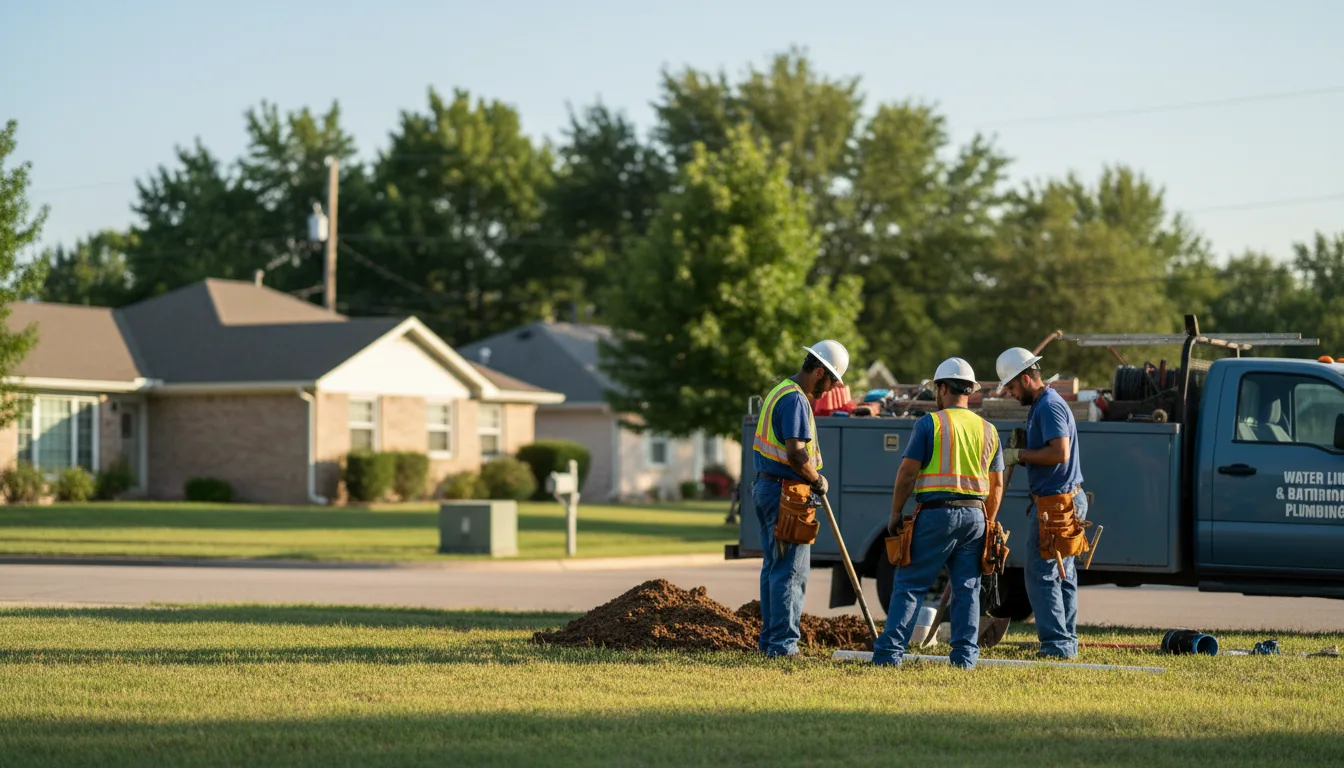 Residential water line and bathroom plumbing service in Welch, TX
